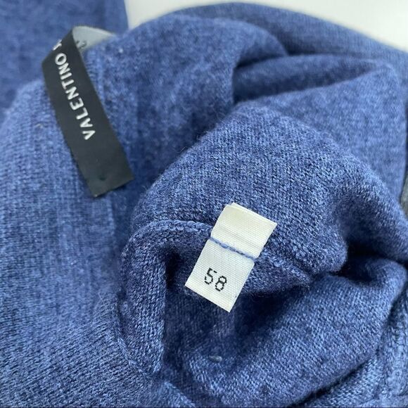 Vintage Valentino Wool Blend Polo Sweater Blue - Picture 4 of 13